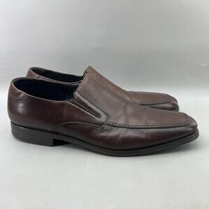 Magnanni Linea Merino Slip On Loafers Men Size 11.5 Brown Leather Dress Shoes